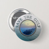 Badge Rond 5 Cm Sauvez le bouton de Golfe (Devant & derrière)