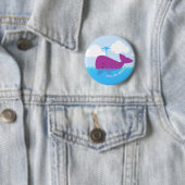 Badge Rond 5 Cm Sauvez le bouton mignon de baleines (En situation)