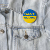 Badge Rond 5 Cm Sauvez le drapeau ukrainien (En situation)