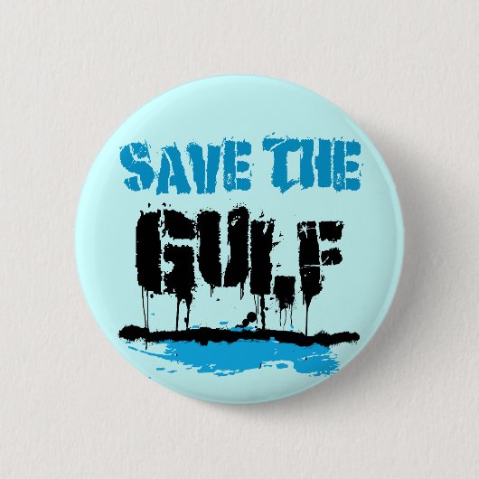 BADGE ROND 5 CM SAUVEZ LE GULF (Devant)