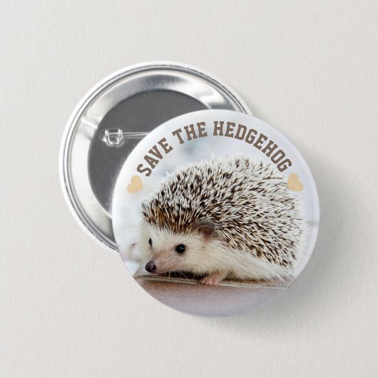Badge Rond 5 Cm Sauvez le hérisson (Devant & derrière)