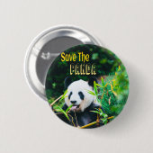 Badge Rond 5 Cm Sauvez Le Panda (Devant & derrière)