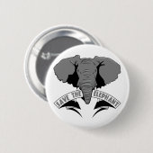 Badge Rond 5 Cm Sauvez l'éléphant (Devant & derrière)