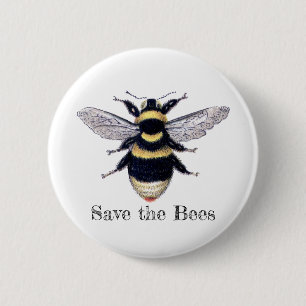 Badge Rond 5 Cm Sauvez les abeilles