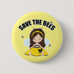 Badge Rond 5 Cm Sauvez les abeilles