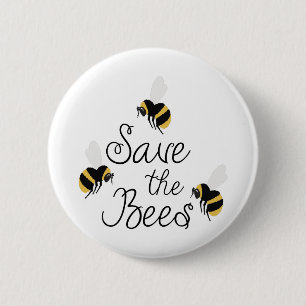 Badge Rond 5 Cm Sauvez les abeilles