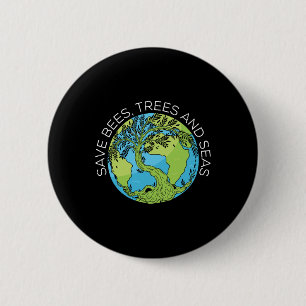 Badge Rond 5 Cm Sauvez Les Abeilles Et Les Mers Changement Climati