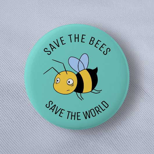Badge Rond 5 Cm Sauvez les abeilles, l'abeille fatiguée du travail