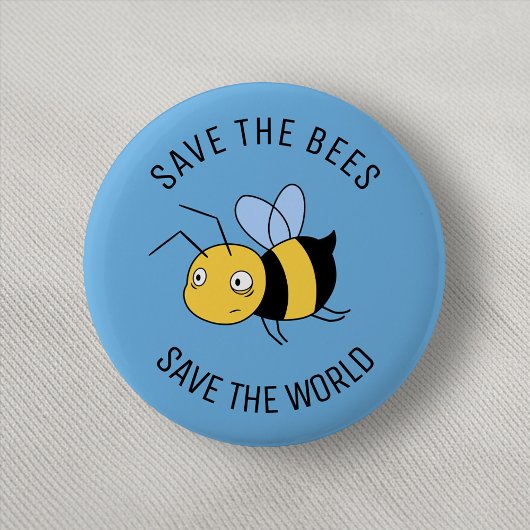Badge Rond 5 Cm Sauvez les abeilles, les abeilles fatiguées sur le