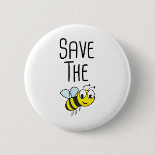 Badge Rond 5 Cm Sauvez les abeilles - Protection De l'environnemen