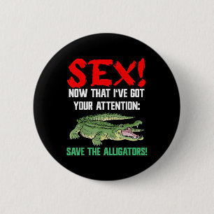 Badge Rond 5 Cm Sauvez Les Alligators - Bien-Être Animal Pour Le C