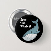 Badge Rond 5 Cm Sauvez les baleines (Devant & derrière)
