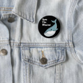 Badge Rond 5 Cm Sauvez les baleines (En situation)