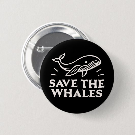 Badge Rond 5 Cm Sauvez les baleines (Devant & derrière)