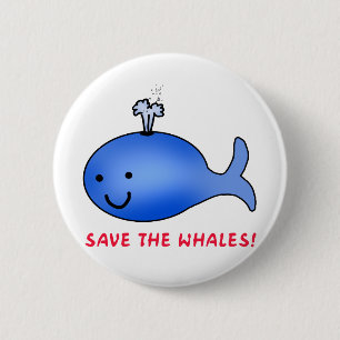 Badge Rond 5 Cm Sauvez les baleines !