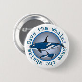 Badge Rond 5 Cm Sauvez les baleines (Devant & derrière)