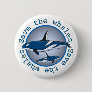 Badge Rond 5 Cm Sauvez les baleines