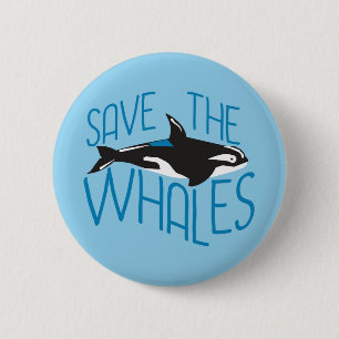 Badge Rond 5 Cm Sauvez les baleines