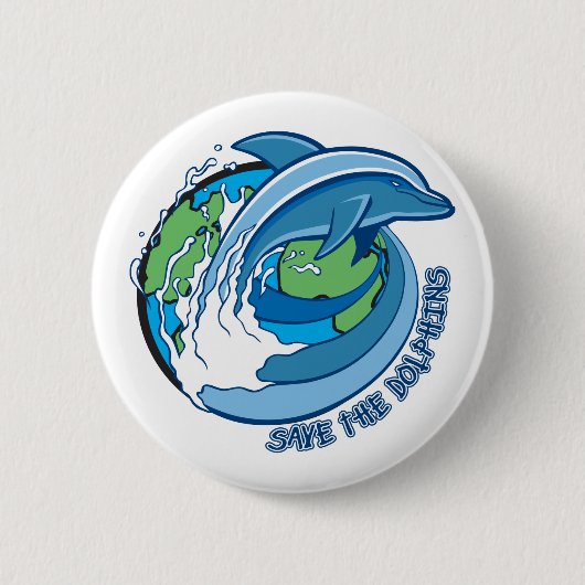 Badge Rond 5 Cm Sauvez les dauphins (Devant)