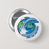 Badge Rond 5 Cm Sauvez les dauphins (Devant & derrière)