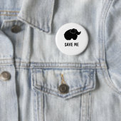 Badge Rond 5 Cm Sauvez les éléphants (En situation)