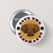 Badge Rond 5 Cm Sauvez les éléphants (Devant & derrière)