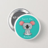 Badge Rond 5 Cm Sauvez les Koalas (Devant & derrière)