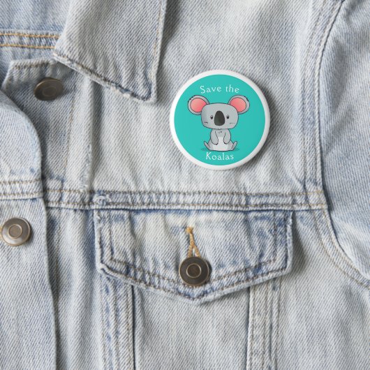 Badge Rond 5 Cm Sauvez les Koalas (En situation)