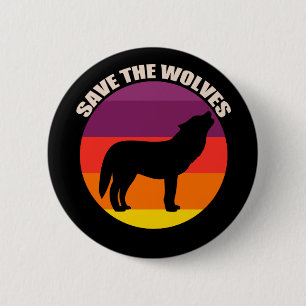 Badge Rond 5 Cm Sauvez les loups