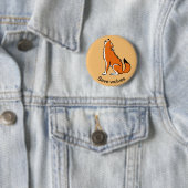 Badge Rond 5 Cm Sauvez les loups - Animaux en voie de disparition  (En situation)