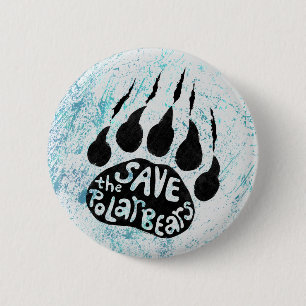 Badge Rond 5 Cm Sauvez Les Ours Polaires