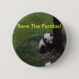 Badge Rond 5 Cm Sauvez les pandas !