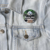 Badge Rond 5 Cm Sauvez les pandas géants (En situation)