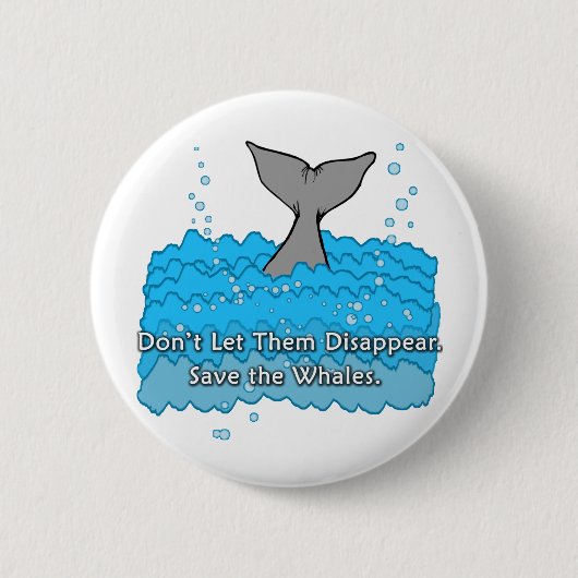 Badge Rond 5 Cm Sauvez les produits de baleines (Devant)