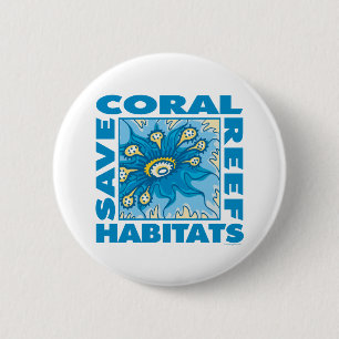 Badge Rond 5 Cm Sauvez les récifs coralliens