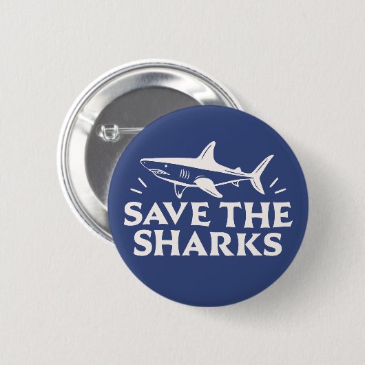 Badge Rond 5 Cm Sauvez les requins (Devant & derrière)