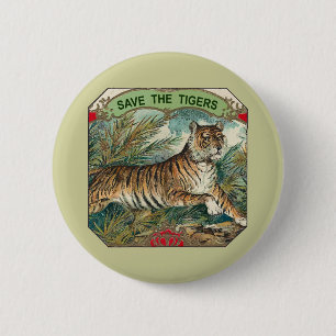 Badge Rond 5 Cm Sauvez les tigres