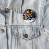 Badge Rond 5 Cm Sauvez les tigres (En situation)