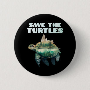 Badge Rond 5 Cm Sauvez les tortues animaux en danger Terre