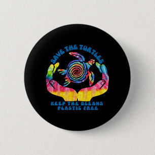 Badge Rond 5 Cm Sauvez les tortues marines Gardez les océans libre