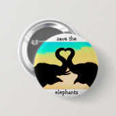 Badge Rond 5 Cm Sauvez les troncs de coeur d'éléphants (Devant & derrière)