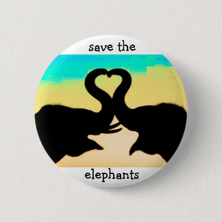Badge Rond 5 Cm Sauvez les troncs de coeur d'éléphants