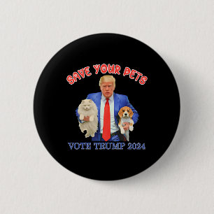 Badge Rond 5 Cm Sauvez Vos Animaux Votez Trump Élection Us Drôle Q
