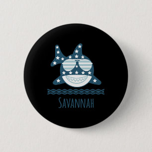 Badge Rond 5 Cm Savannah Georgia Nautical Coastal Fishing Bateau