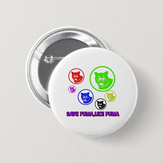 Badge Rond 5 Cm save puma, comme puma (Devant & derrière)
