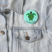 Badge Rond 5 Cm Save SEA TURTLES - Faune - Ocean Aqua (En situation)