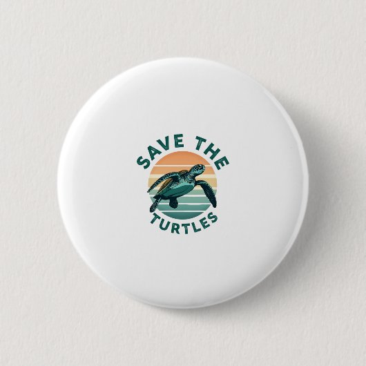 Badge Rond 5 Cm Save The Turtles Animal Turtle Pet Lover (1) (Devant)