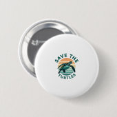 Badge Rond 5 Cm Save The Turtles Animal Turtle Pet Lover (1) (Devant & derrière)