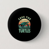 Badge Rond 5 Cm Save The Turtles Animal Turtle Pet Lover (1) (Devant)