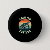 Badge Rond 5 Cm Save The Turtles Animal Turtle Pet Lover (2) (Devant)